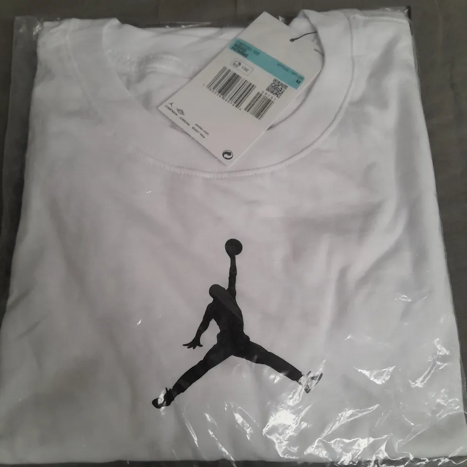 JORDAN MEN'S DRI-FIT JUMPMAN BASKETBALL T-SHIRT, WHITE - SIZE M