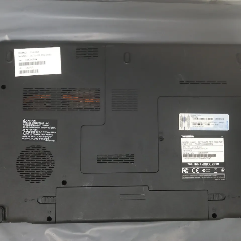 TOSHIBA SATELLITE PRO C660	15 INCH I3 M 370 2.40GHZ