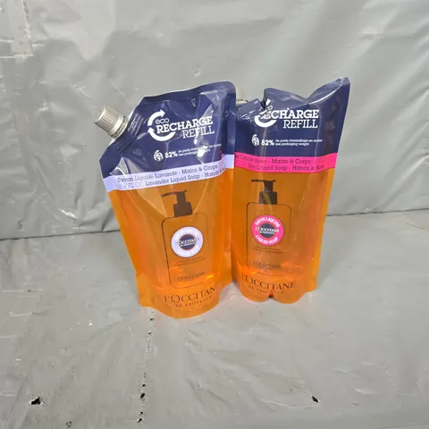 L'OCCITANE SAVON LIQUIDE DUO TO INCLUDE LAVANDE & ROSE (2X500ML)