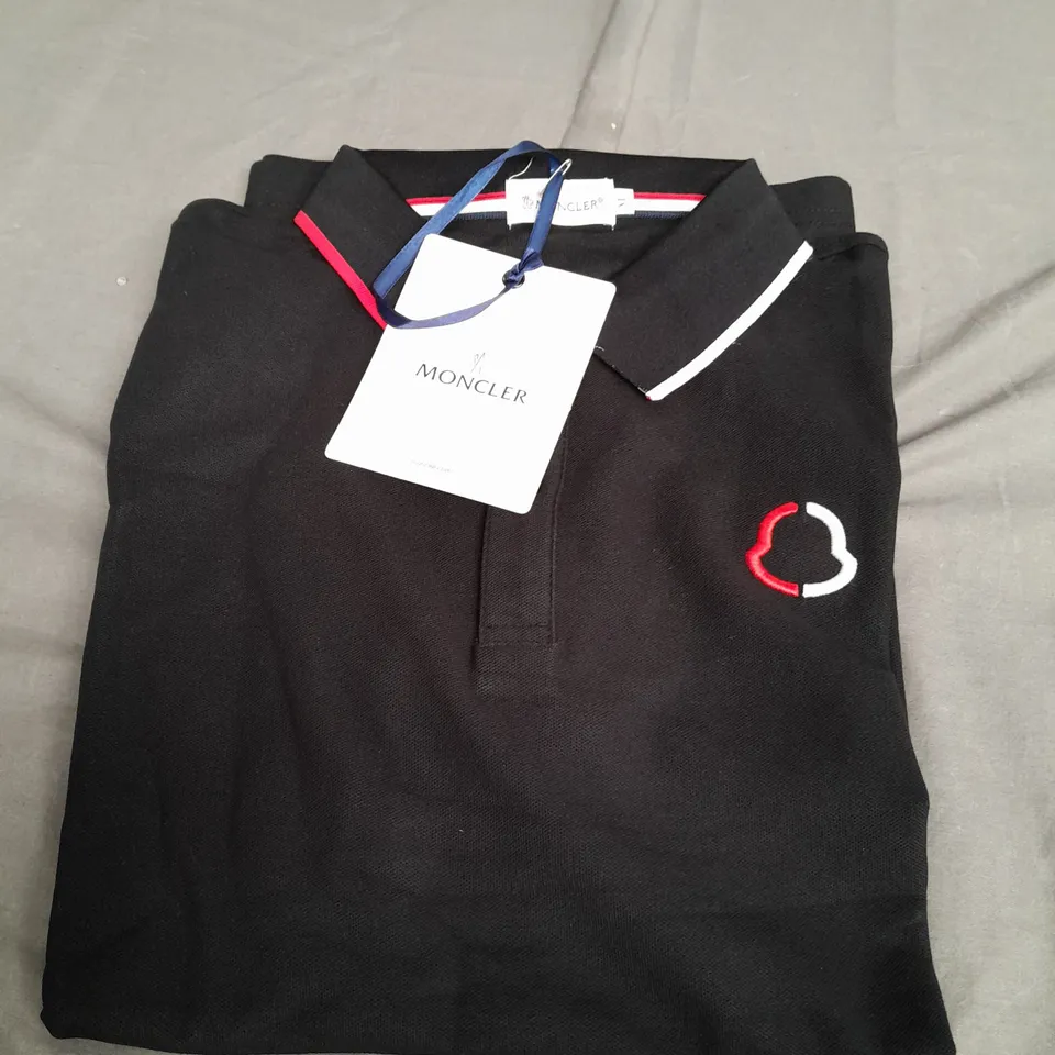 MONCLER BLACK POLO SHIRT - XL
