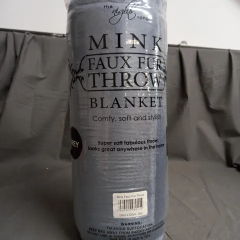BAGGED MINK FAUX FUR THROW