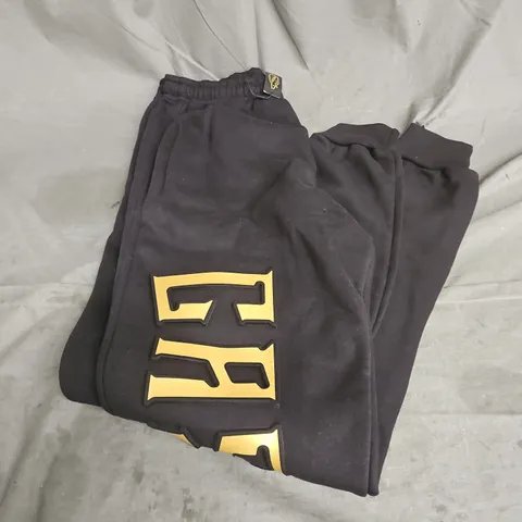 GASSED GOLD EMBOSSED JOGGERS IN BLACK SIZE XL