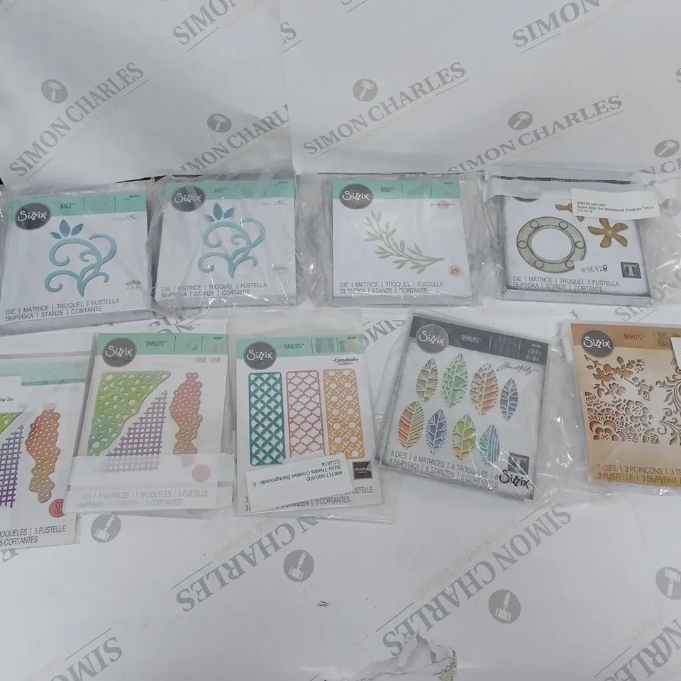 APPROXIMATELY 15 SIZZIX CRAFTING ITEMS TO INCLUDE THINLITS DIE, AND BIGZ L DIE ETC.