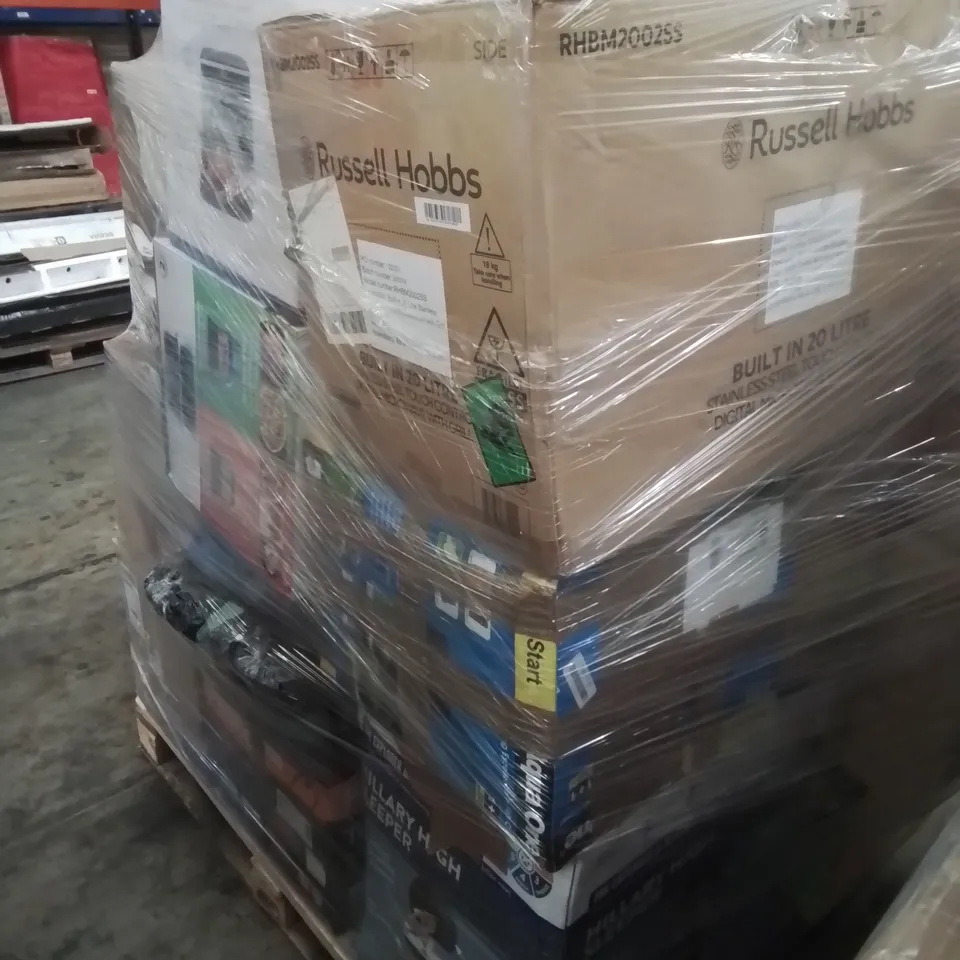 PALLET OF APPROXIMATELY 23 UNPROCESSED RAW RETURN HOUSEHOLD AND ELECTRICAL GOODS TO INCLUDE;