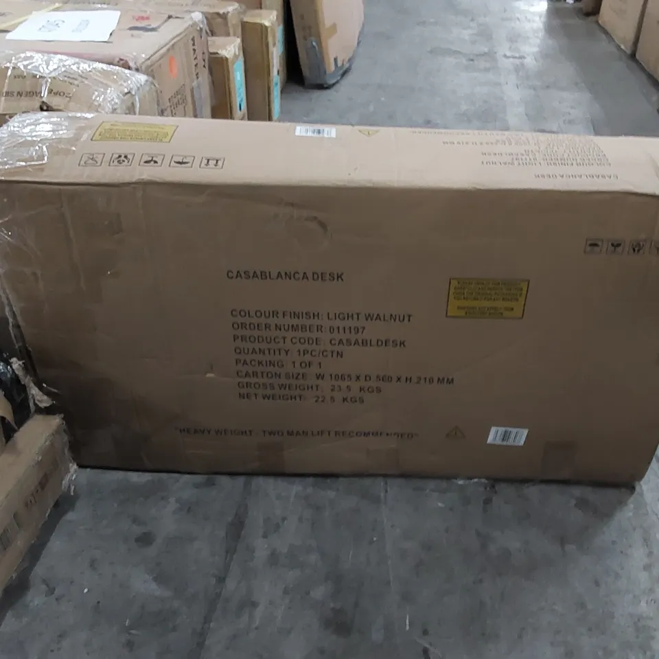 BOXED CASABLANCA DESK - LIGHT WALNUT (1 BOX)