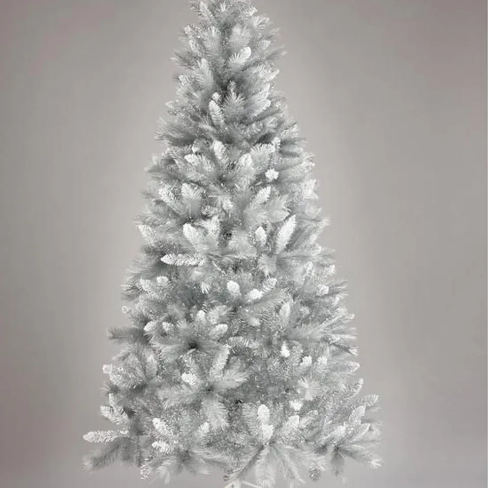 7FT SILVER GREY SPARKLE CHRISTMAS TREE WITH FROSTED TIPS - COLLECTION ONLY RRP £149.99