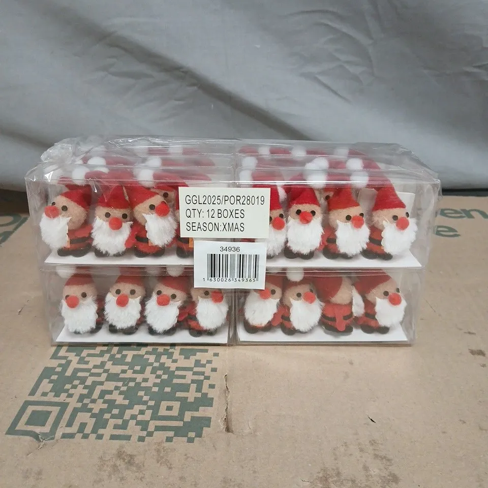 BOX OF APPROXIMATELY 380 GISELA GRAHAM SANTA ORNAMENTS
