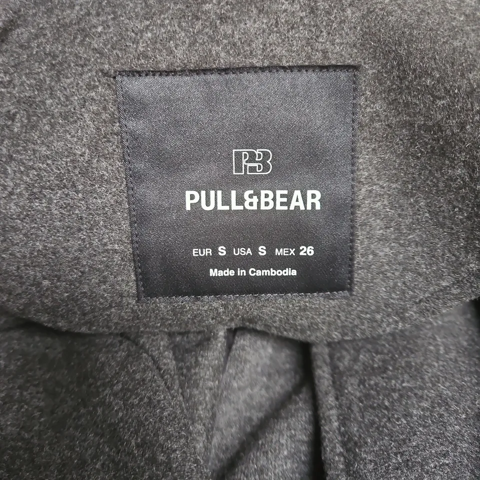 PULL&BEAR HOODED WOOL COAT WITH BELT SIZE SMALL WITH TAGS