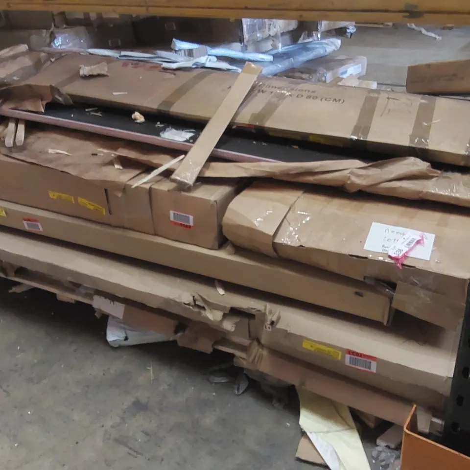 PALLET CONTAINING A LARGE ASSORTMENT OF FURNITURE PARTS ECT
