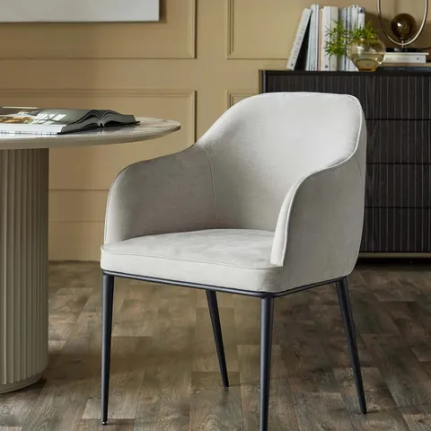 BOXED DANETTI HARLEY NATURAL GREY CHENILLE DINING CHAIR