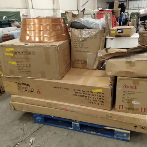 PALLET OF ASSORTED INCOMPLETE FURNITURE PARTS AND PIECES