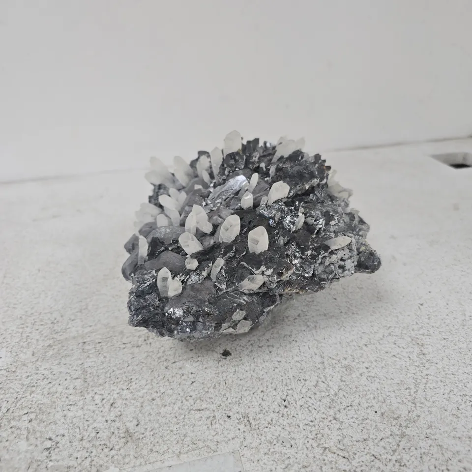 CALCITE PYRITE ON QUARTZ GALENA NATURAL CLUSTER