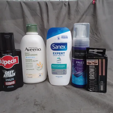 APPROXIMATELY 20 HEALTH AND BEAUTY PRODUCTS TO INCLUDE ALPECIN SHAMPOO, SANEX SHOWER GEL AND JOHN FRIEDA STYLING FOAM
