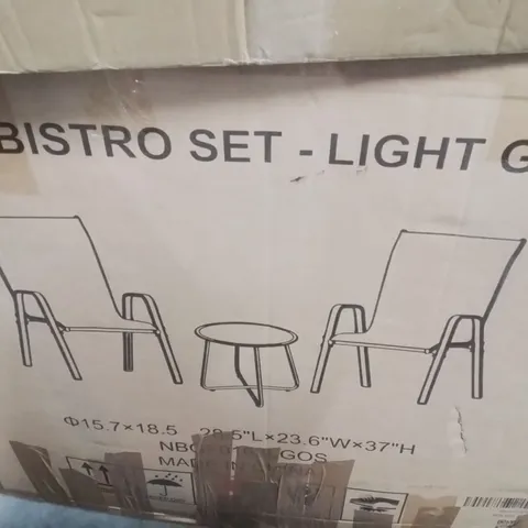 BOXED PATIO BISTRO SET -LIGHT GREY-