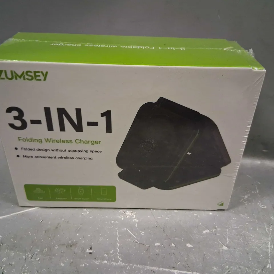 BOXED AND SEALED ZUMSEY 3 IN 1 FOLDING WIRELESS CHARGER