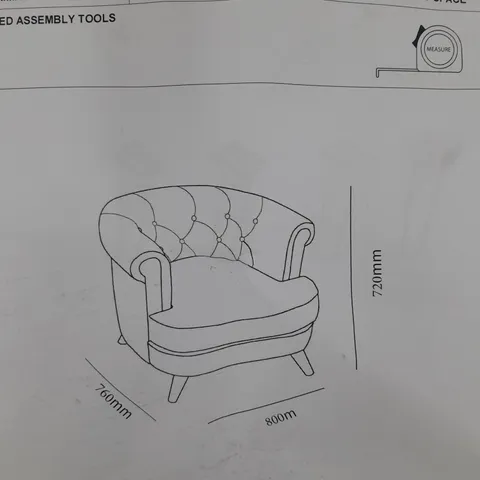BOXED MARLEY FABRIC CHAIR - COLLECTION ONLY 