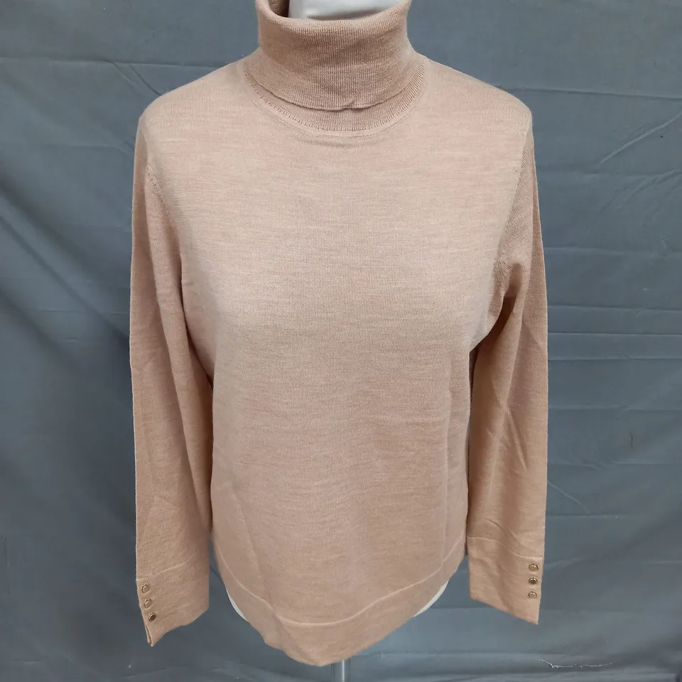 HOBBS LARA ROLL NECK JUMPER IN CAMEL SIZE M
