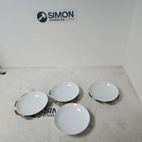 M&S HOME EMBOSSED MAXIM PORCELAIN DINNER PLATES – SET OF 4