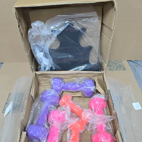ASSORTED DUMBBELL WEIGHT SET WITH STAND 