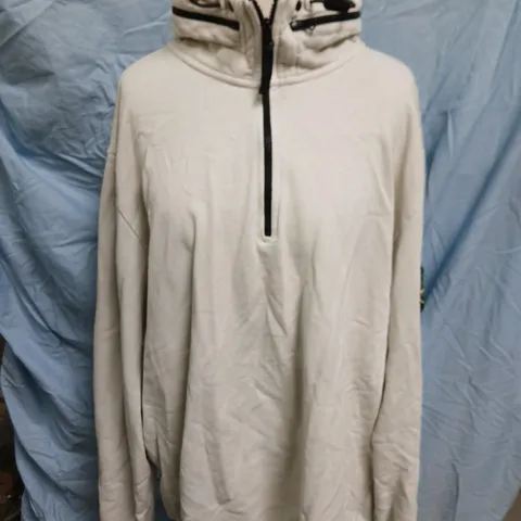 STONE ISLAND WHITE ZIP HOODIE, 3XL