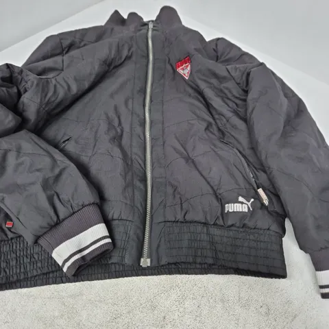 PUMA MEN'S QUILTED BOMBER JACKET – BLACK, SIZE M (UK M)