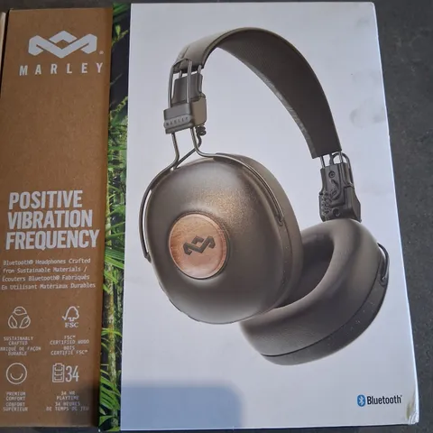 BOXED HOUSE OF MARLEY POSITIVE VIBRATION FREQUENCY BLUETOOTH HEADPHONES