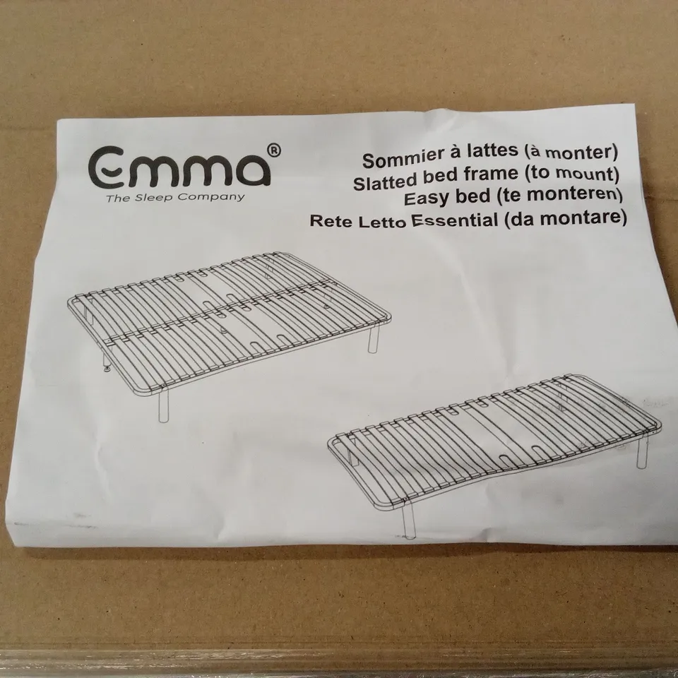 BOXED EMMA SLATTED FRAME BED - 120 x 190cm SMALL DOUBLE