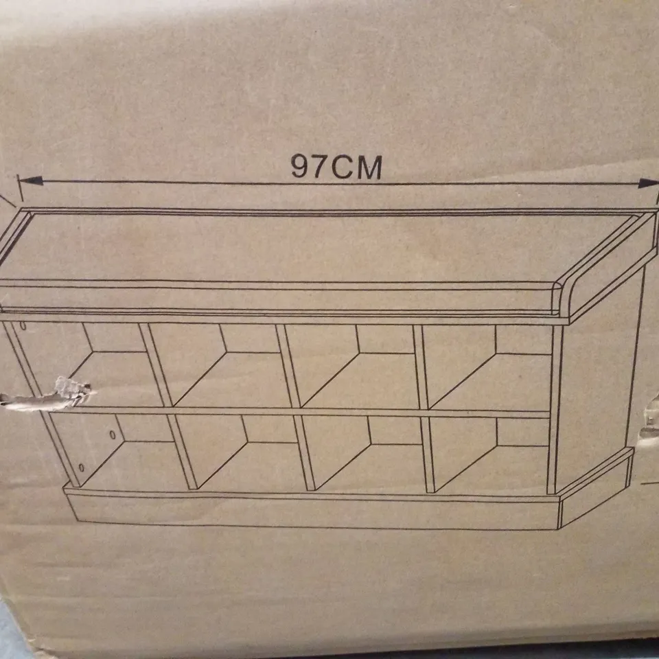 BOXED KEMPTON SHOE BENCH - OAK 