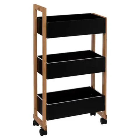 BOXED NATUREO SOLID WOOD FREESTANDING BATHROOM TROLLEY