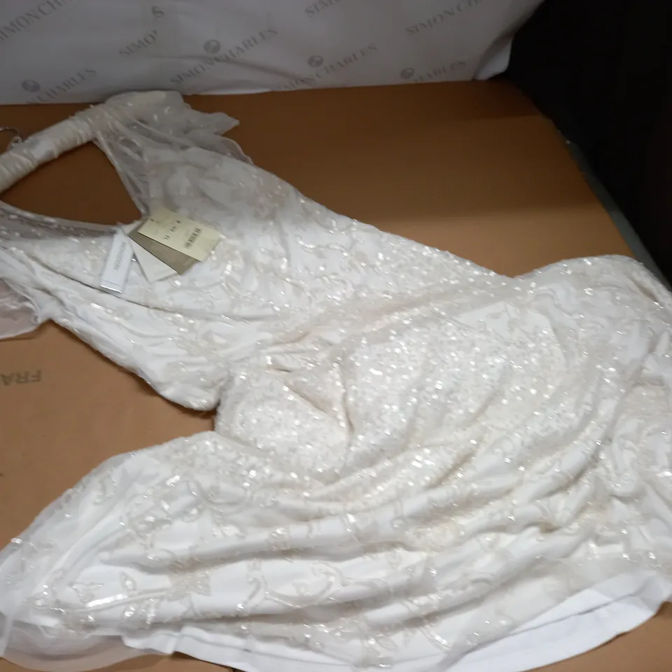 MONSOON EMBELLISHED EVENING GOWN - UK 12