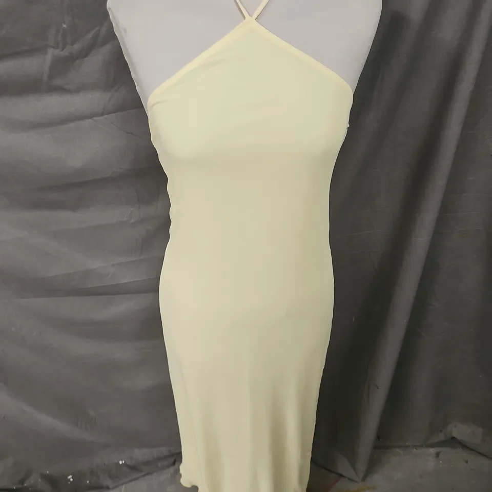 MOTEL RIBKA MESH MIDI DRESS IN LEMON SIZE L