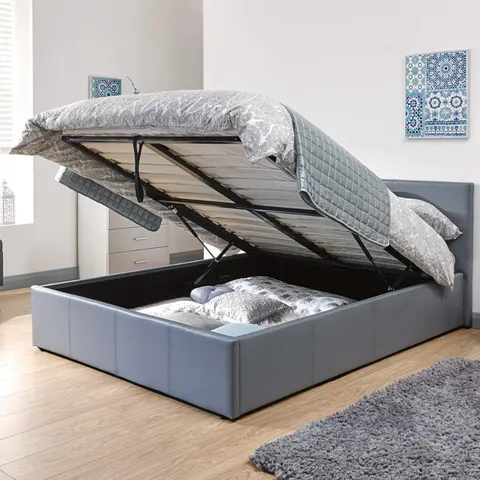 BOXED GFW END LIFT OTTOMAN BED//SIZE: KING - MATT GREY (2 BOXES)