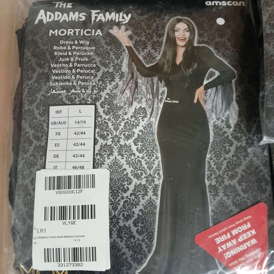 LOT OF 8 AMSCAN THE ADDAMS FAMILY MORTICIAN FANCY DRESS COSTUMES - VARIOUS SIZES