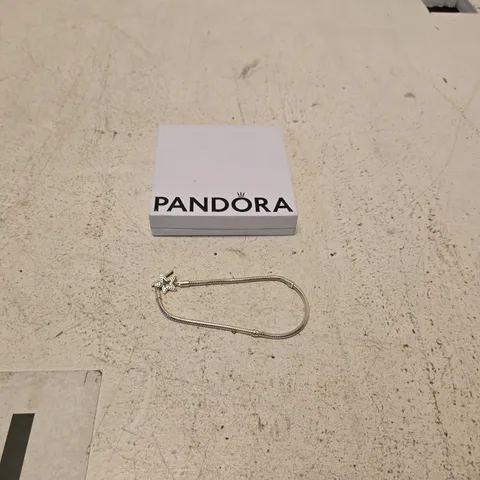 PANDORA JEWELLERY SILVER BRACELET WITH STAR CHARM