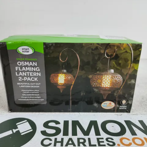 OSMAN FLAMING LANTERN 2-PACK – SOLAR-POWERED GARDEN LIGHTS