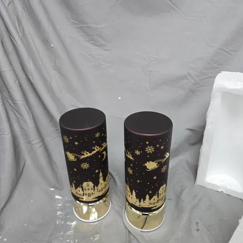 HOME STORIES SET OF 2 PRE LIT WINTER SCENERY ORNAMENT