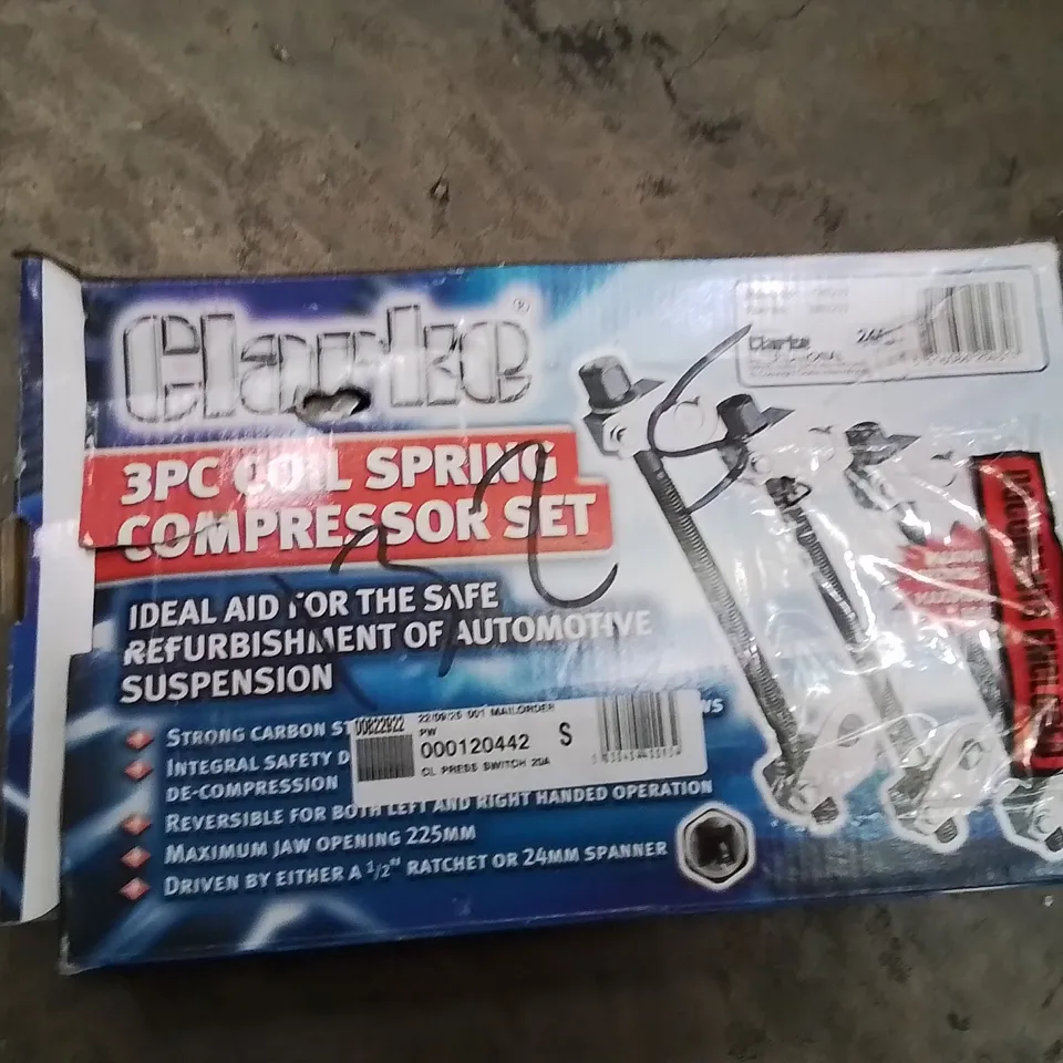 BOXED CLARKE 3PC COIL SPRING COMPRESSOR KIT