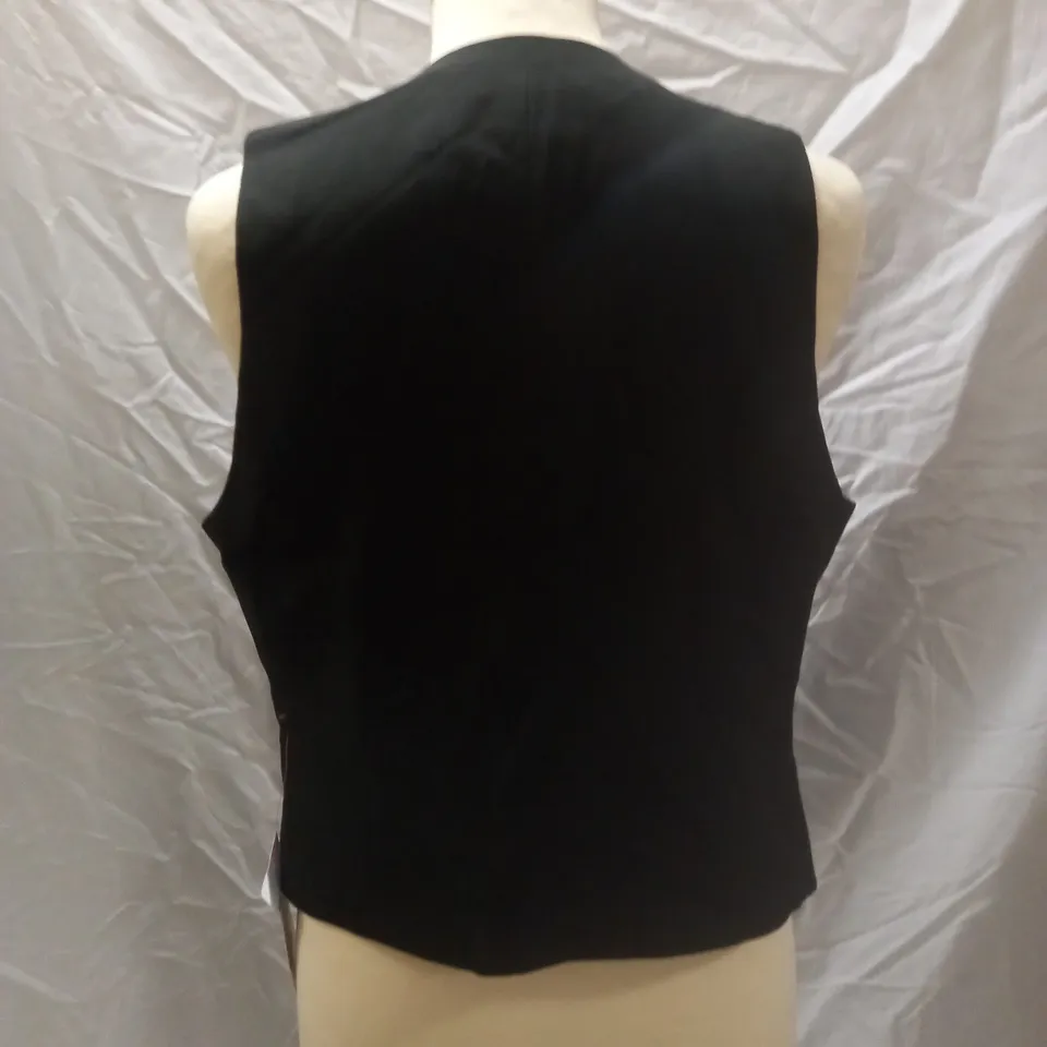 ASOS DESIGN BLACK WAISTCOAT - SIZE UK 10