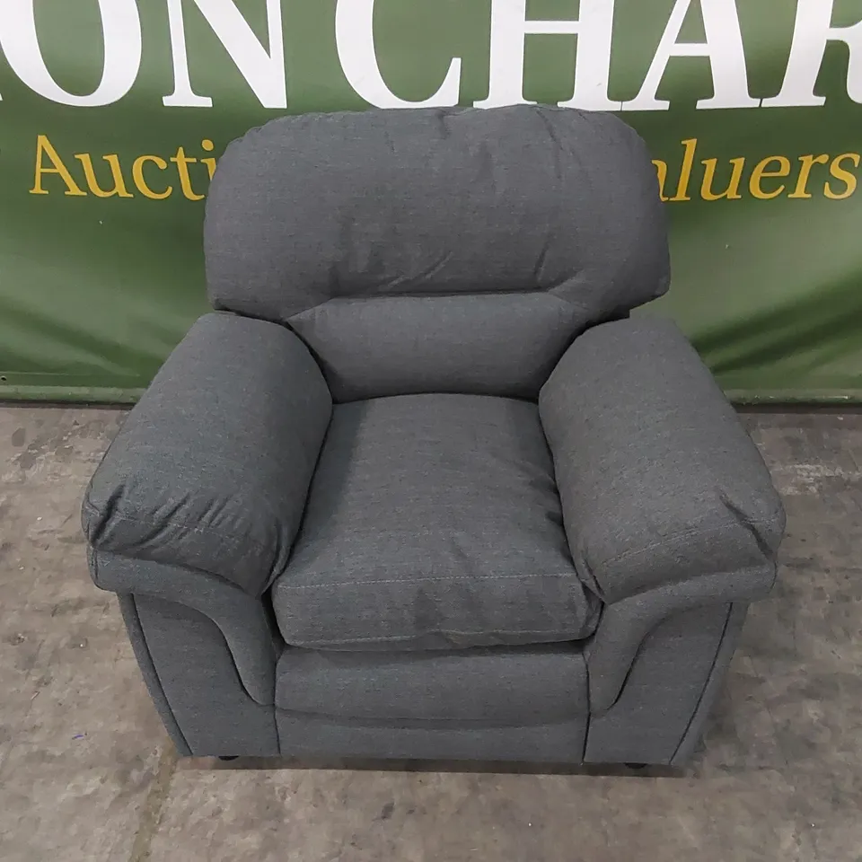 DESIGNER FABRIC ARMCHAIR - GREY