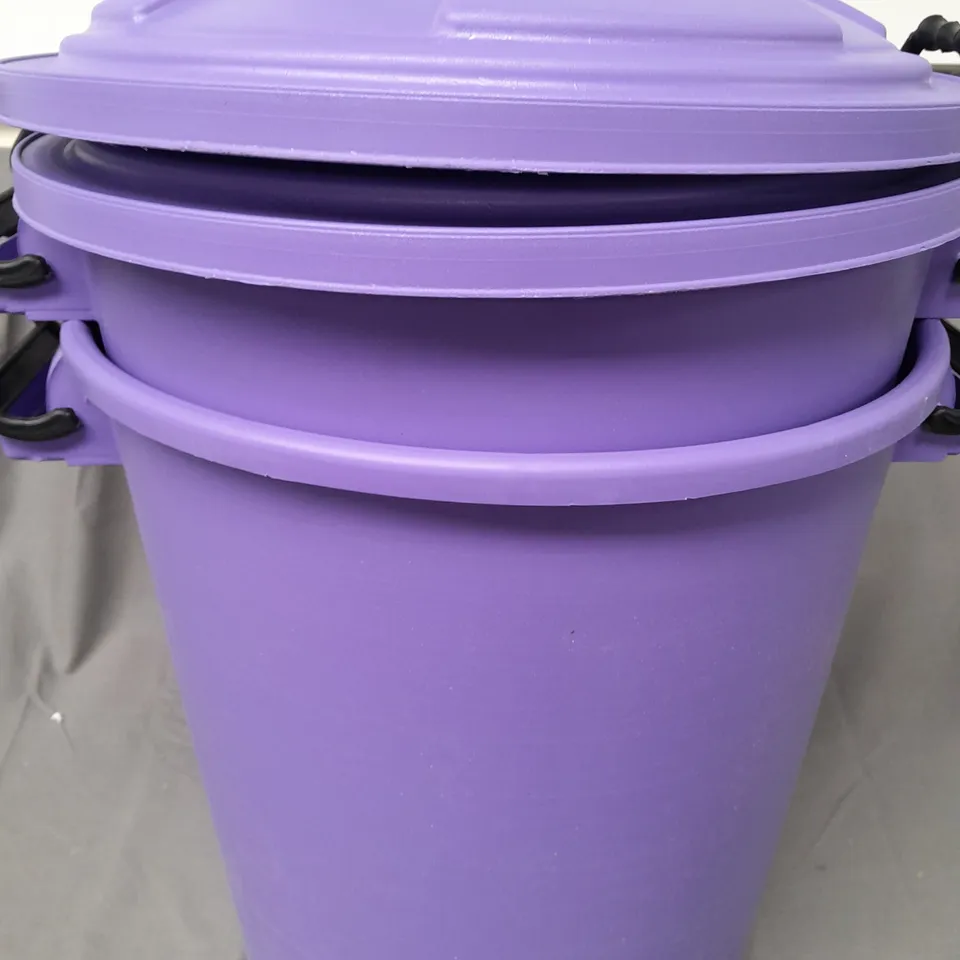 SET OF 2 UNBRANDED RUBBISH BINS IN PURPLE - COLLECTION ONLY