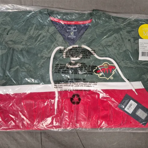 TOMMY HILFIGER NHL WILD TOP IN GREEN/RED SIZE MEDIUM