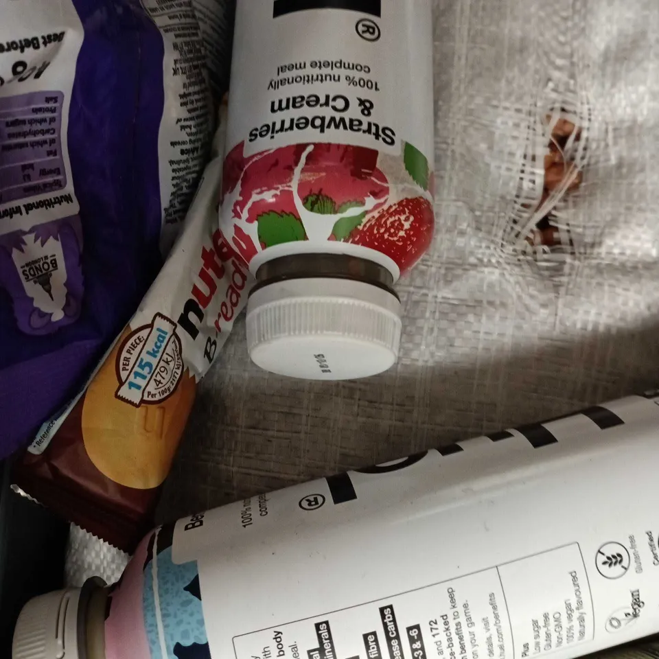 APPROXIMATELY 10 ASSORTED FOOD/DRINK PRODUCTS TO INCLUDE HUEL DRINK, RICE PUDDING, PEPSI MAX ETC 