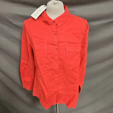 SEASALT CORNWALL HAZEL BRANCH SHIRT IN TOMATO SIZE 12