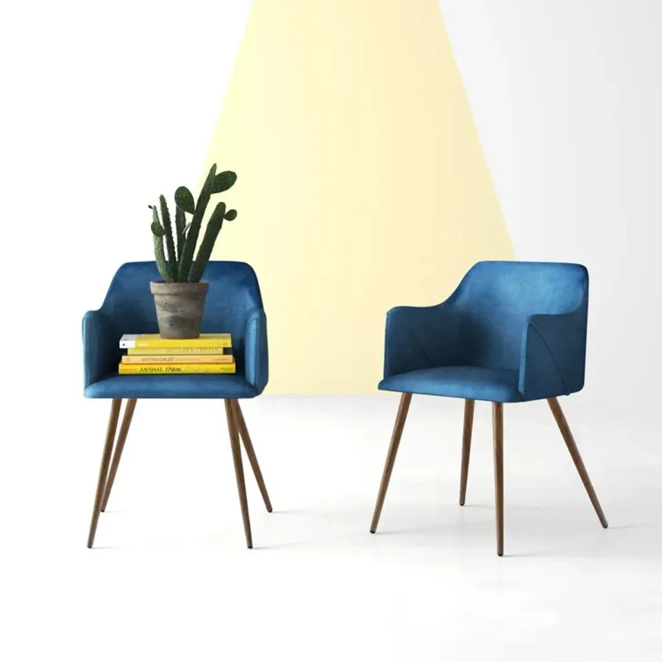 BOXED SOFIYA VELVET ARMCHAIR - SET OF 2 (1 BOX)