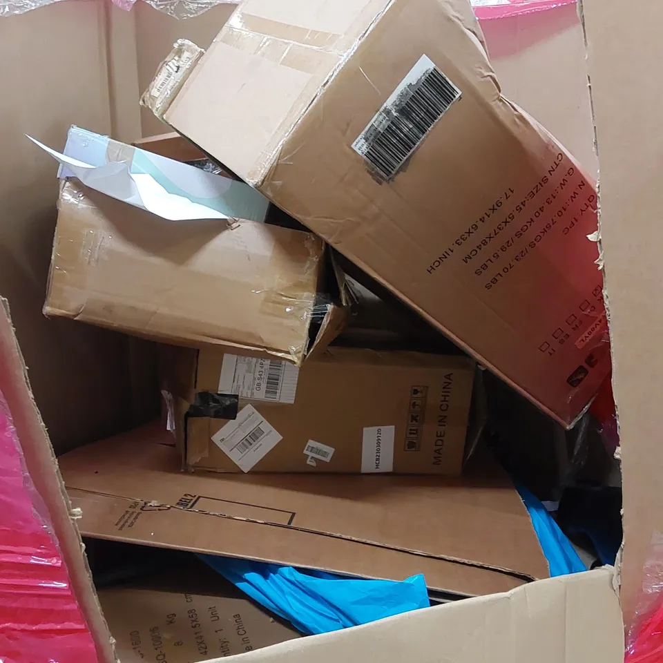 PALLET OF ASSORTED HOUSEHOLD ITEMS AND CONSUMER PRODUCTS. INCLUDES; MATTRESS, POTTERY WHEEL, PET PORTABLE SOFT CRATE, HEAVY DUTY SHELVING ETC