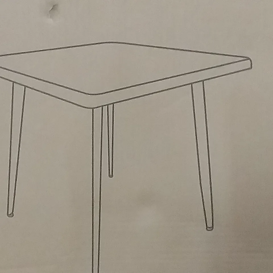 BOXED SQUARE DINING TABLE IN WHITE - H75 X W75 X D75CM 