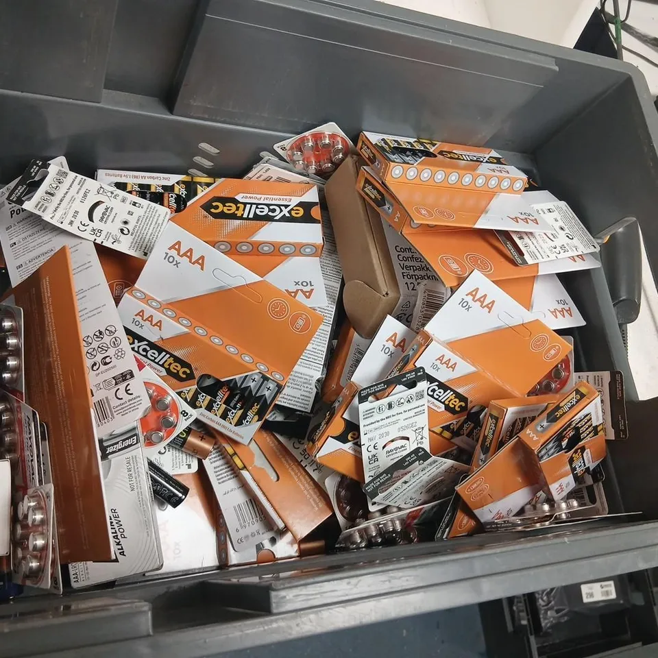 LARGE QUANTITY OF ASSORTED BATTERIES TO INCLUDE; EXCELLTEC AA & AAA BATTERIES