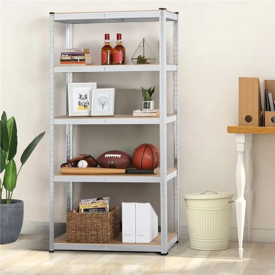 BOXED 180CM SHELVING UNIT - SILVER (1 BOX)