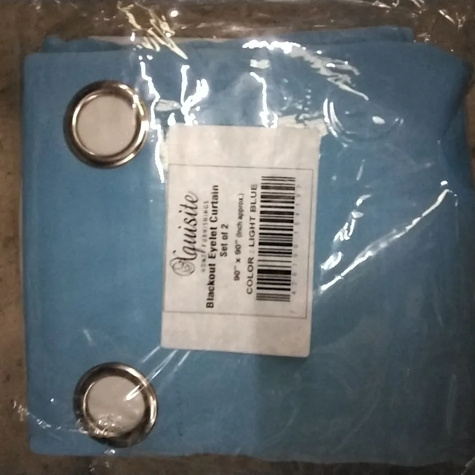 LUXURY THERMAL BLACKOUT CURTAINS COLOUR: LIGHT BLUE SIZE: 90 X 90"