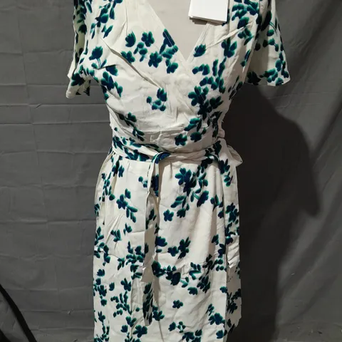 SERAPHINE WRAP SUMMER DRESS IN ECRU - UK 8